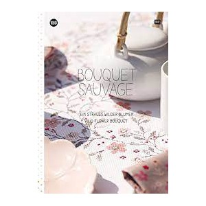 ~ LIVRE 158 BOUQUET SAUVAGE - motifs à broder au point de croix - Thème bouquet sauvage - Rico Design