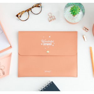 Pochette format pour bullet journal format A5 - corail - Wonderful stuff