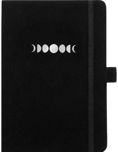Bullet journal haut de gamme - papier NOIR 160g - format A5 - Moon Phases