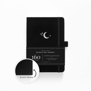 Bullet journal haut de gamme - papier NOIR 160g - format A5 - Silver Crescent