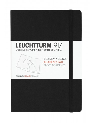 Bloc Academy, Medium, couverture noire, pages blanches, papier 100 g/m²