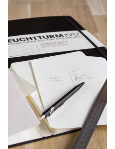 Bloc Academy, Medium, couverture noire, pages blanches, papier 100 g/m²