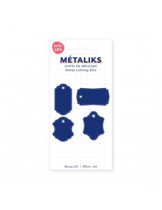 SET DE 4 OUTILS DE DÉCOUPE MÉTALIKS - Mini Dies métaliks - Etiquettes de cordonnier