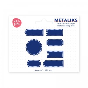SET DE 7 OUTILS DE DÉCOUPE MÉTALIKS - Mini Dies métaliks - Etiquettes cousues