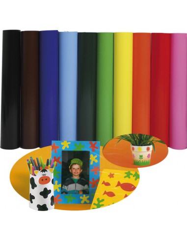 POCHETTE 10 feuilles de papier de couleur lissé gommé - 25X32