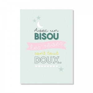 Carte postale - Avec un bison les rêves sont tout doux