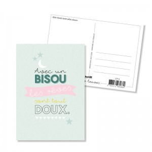 Carte postale - Avec un bison les rêves sont tout doux