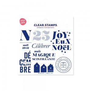 8  TAMPONS TRANSPARENTS - Thème "JOYEUX NOËL"