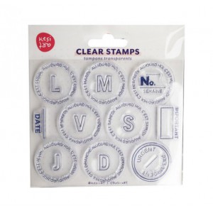 SET DE 17 TAMPONS TRANSPARENTS - AUJOURD'HUI