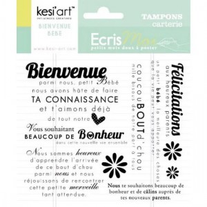 Set de tampons transparents - Bienvenue bébé