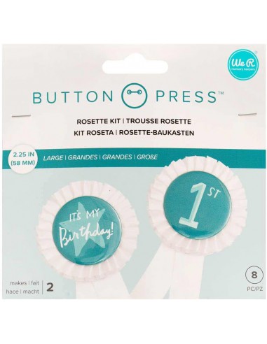 WR Button press - 2 fanions rosette badge 1er prix - 58mm