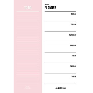 Carnet A5 - 50pages -  Weekly planner pink