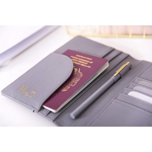 grey Travel Wallet - traveller's - élégante pochette pour passeport  et documents d'organisation