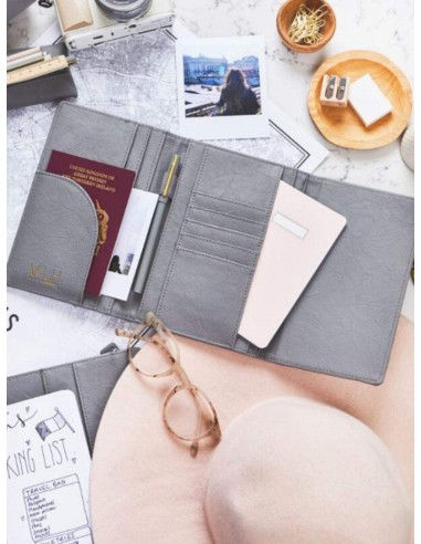 grey Travel Wallet - traveller's - élégante pochette pour passeport  et documents d'organisation