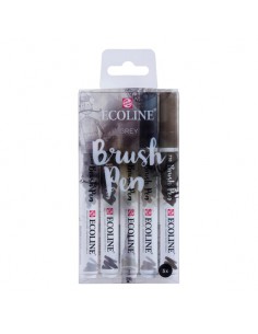 Brush Pen set Gris ECOLINE | 5 couleurs