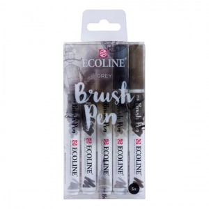 Brush Pen set Gris ECOLINE | 5 couleurs