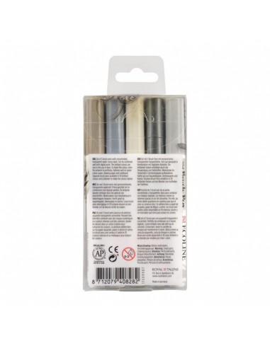 Brush Pen set Gris ECOLINE | 5 couleurs