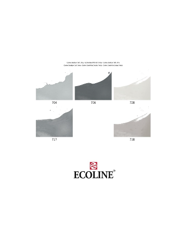 Brush Pen set Gris ECOLINE | 5 couleurs