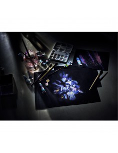 Bloc de papier noir pour aquarelle 12 feuilles 360 g/140 lb. taille 29,7 x 21 cm (A4) / 8.3" x 11.7" 2