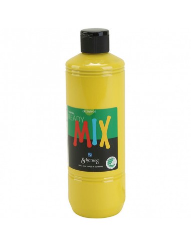 Ready Mix - Peinture Gouache Jaune primaire, mate, 500 ml/ 1 flacon