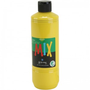 Ready Mix - Peinture Gouache Jaune primaire, mate, 500 ml/ 1 flacon