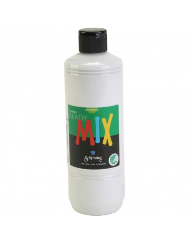 Ready Mix - Peinture gouache blanc, mate, 500 ml/ 1 flacon