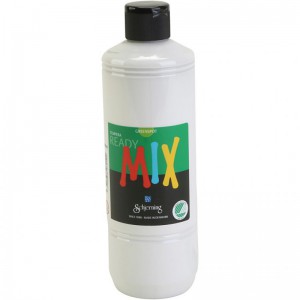Ready Mix - Peinture gouache blanc, mate, 500 ml/ 1 flacon