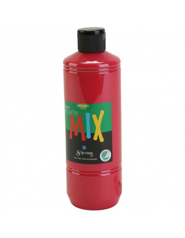 Ready Mix - Peinture Gouache rouge primaire, mate, 500 ml/ 1 flacon