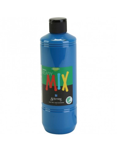 Ready Mix - Peinture Gouache - bleu primaire, mate, 500 ml/ 1 flacon