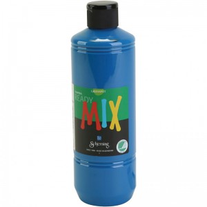 Ready Mix - Peinture Gouache - bleu primaire, mate, 500 ml/ 1 flacon