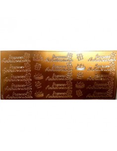 PEEL OFF'S JOYEUX ANNIVERSAIRE CUIVRE 105x232mm