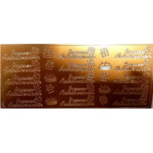 PEEL OFF'S JOYEUX ANNIVERSAIRE CUIVRE 105x232mm