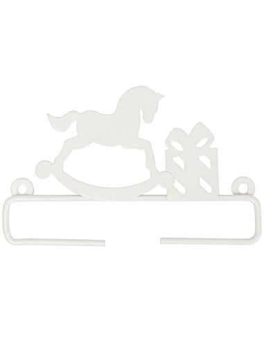 Cintre décoratif Cheval à bascule blanc - Petit format de 11 cm
