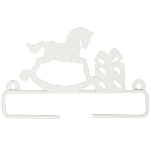 Cintre décoratif Cheval à bascule blanc - Petit format de 11 cm