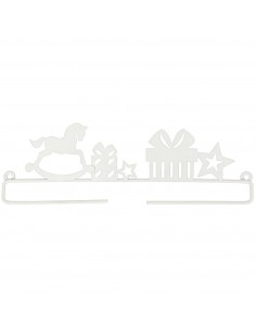 Cintre décoratif Cheval à bascule blanc - Grand format de 21 cm