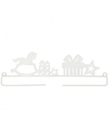 Cintre décoratif Cheval à bascule blanc - Grand format de 21 cm