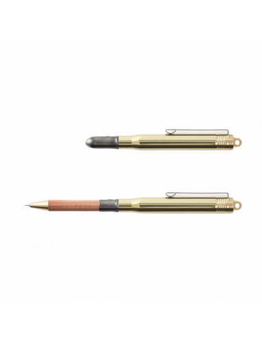 TRAVELER'S BRASS Stylo bille noir 0,5mm - laiton massif