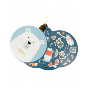 Bloc 12 feuilles de stickers de noël : Beary Christmas