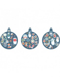 Bloc 12 feuilles de stickers de noël : Beary Christmas 2