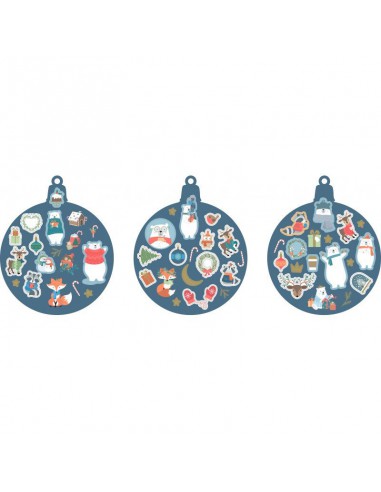 Bloc 12 feuilles de stickers de noël : Beary Christmas