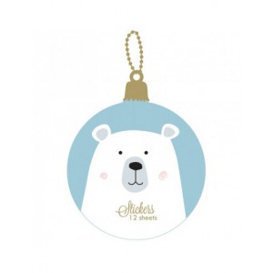 Bloc 12 feuilles de stickers de noël : Beary Christmas
