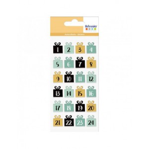 Planche d'autocollants puffy Calendrier de l'Avent Imagine Christmas mesurant 14 cm x 7 cm