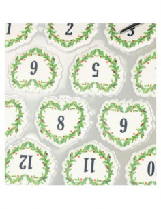 Planche d'autocollants puffy XL Calendrier de l'Avent Coeurs mesurant 21.5 cm x 11.5 cm 2
