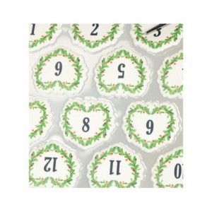 Planche d'autocollants puffy XL Calendrier de l'Avent Coeurs mesurant 21.5 cm x 11.5 cm