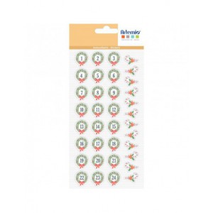 Planche d'autocollants puffy XL Calendrier de l'Avent Couronnes mesurant 21.5 cm x 11.5 cm