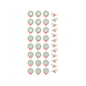Planche d'autocollants puffy XL Calendrier de l'Avent Couronnes mesurant 21.5 cm x 11.5 cm