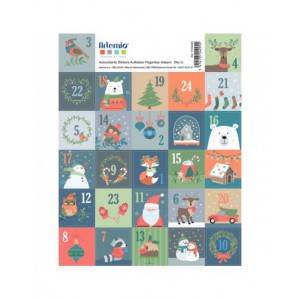 2 Planches d'autocollants Calendrier de l'Avent Beary Christmas mesurant 20 cm x 16 cm