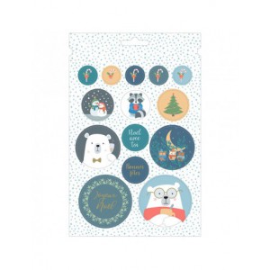 Livret de 168 autocollants appartenant à la collection Beary Christmas. Une page mesure 24 cm x 15.5 cm