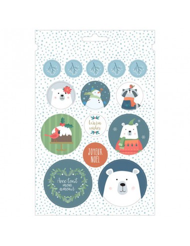 Livret de 168 autocollants appartenant à la collection Beary Christmas. Une page mesure 24 cm x 15.5 cm