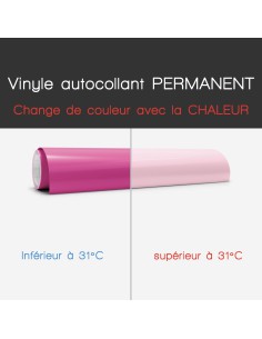 Vinyle avec couleur activée par la chaleur – Permanent- Rose 2
